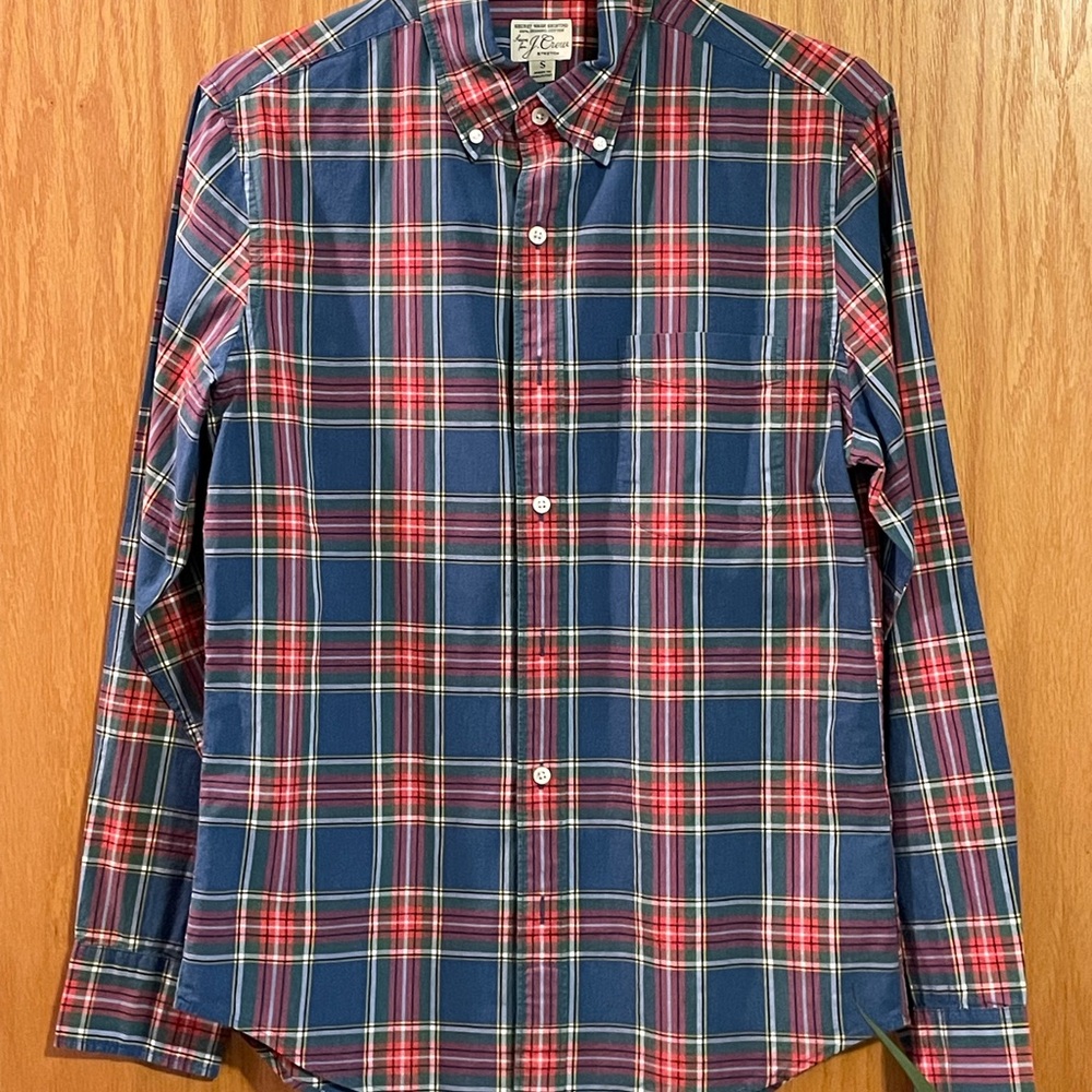 Men’s J. Crew Navy and Red Checkered Shirt